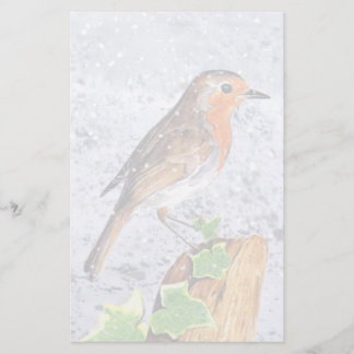 Rode robin in de sneeuwkunst