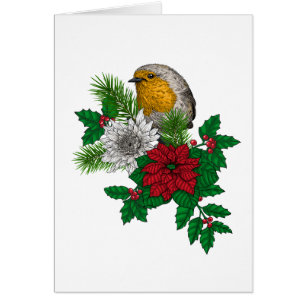Rode robin op kerstversiering