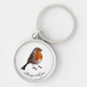 Rode Robin Sleutelhanger \ Ketting (Voorkant)