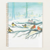 Rode Robins en Tit Birds in het winterbos Planner (Voorkant)