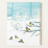 Rode Robins en Tit Birds in het winterbos Planner (Achterkant)