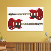 RODE ROCK GITAREN 40x60 Canvas Afdruk (Insitu (Woonkamer))