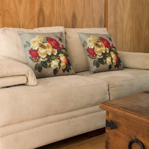 rode rode rozen Butterflies bijen Kussen