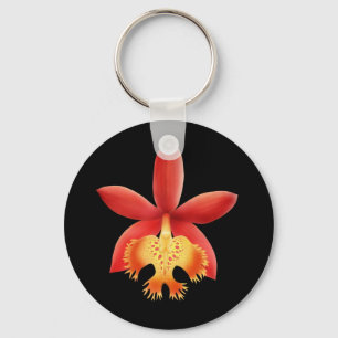 Rode rode staam Epidendrum Orchid-ventilator Sleutelhanger