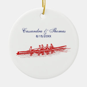 Rode Roeiers Roeiers Bemanning Team Watersport Keramisch Ornament
