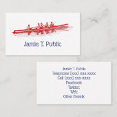 Rode roeiroeiers, team watersport visitekaartje (Voorkant / Achterkant)