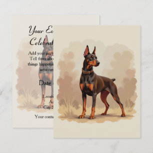 Rode Roest Bruine Dobermann Pinscher Hond Kaart