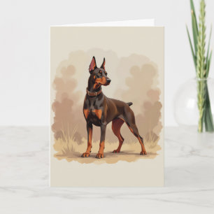 Rode Roest Bruine Dobermann Pinscher Hond Kaart