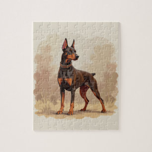 Rode Roest Bruine Dobermann Pinscher Hond Legpuzzel