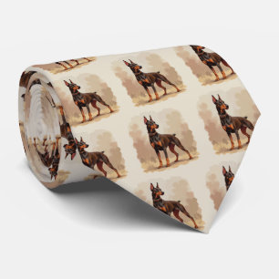 Rode Roest Bruine Dobermann Pinscher Hond Stropdas