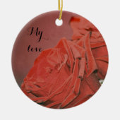 Rode rog zoals fluwelen keramisch ornament (Voorkant)