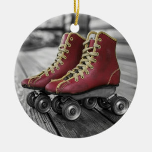  Rode Roller Schaatsen kerstversiering Keramisch Ornament