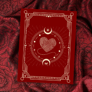 Rode romance tarot boho moon briefkaart