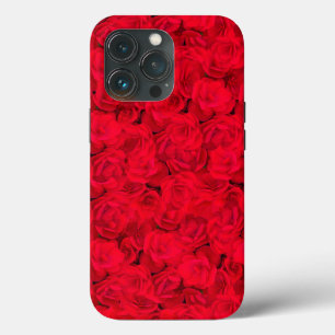 Rode romantische bloemen iPhone 13 pro hoesje