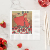  rode roofhond Wolf papaverbloemen Servetten (Insitu)