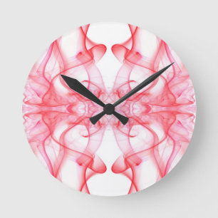 Rode Rook Symmetrische Minimalistische Abstracte K Ronde Klok