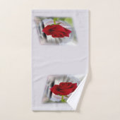 Rode roos 2 bad handdoek (Handdoek)