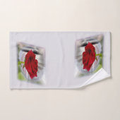Rode roos 2 bad handdoek (Handdoek)