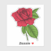 Rode roos 2 sticker (Vel)