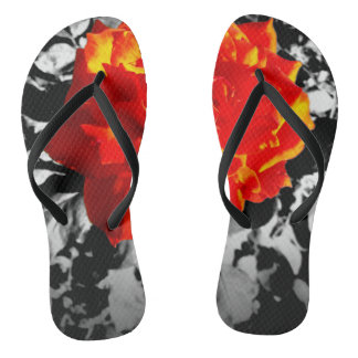 Rode roos Aangepaste teenslippers Slim Stapels