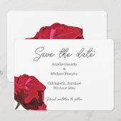 Rode Roos Bewaar de Datum Save The Date (Voorkant / Achterkant)