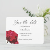 Rode Roos Bewaar de Datum Save The Date (Staand voorkant)