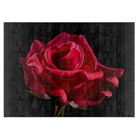 Rode Roos Bloem Bloeiende Bloem Snijplank (Voorkant)
