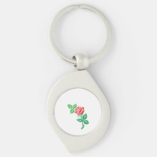 Rode Roos Bloem Ontwerp – Klassieke Bloemenschone Sleutelhanger