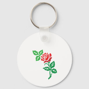 Rode Roos Bloem Ontwerp – Klassieke Bloemige Schoo Sleutelhanger