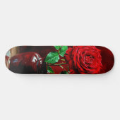 Rode Roos Bloem Schilderij Skateboard (Horizontaal)