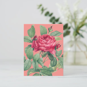 Rode roos bloemen met groene bladeren DANK JE Briefkaart