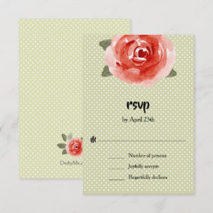 Rode Roos Bloemen RSVP Kaartje