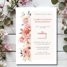 Rode roos bloemen waterverf bruiloft kaart