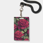 Rode Roos Bloemensymbool. Badge (Voorzijde met lanyard)