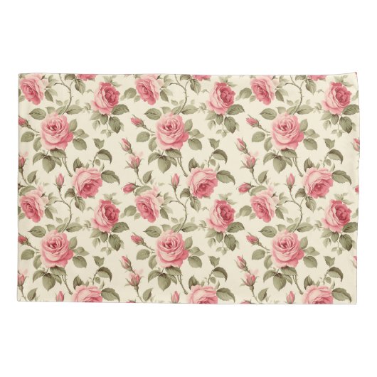  rode roos bloemig kussensloop (Achterkant)