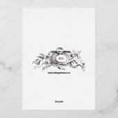  rode roos bloemige grens bruiloft folie uitnodiging (Achterkant)