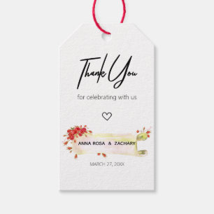 *~* Rode Roos Bloemstuk Bedankt Trouwfeest Cadeaulabel