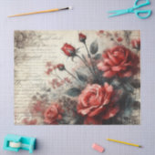  Rode Roos & Botanische Collage Decoupage Tissuepapier (Craft)