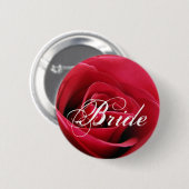 rode roos, bride ronde button 5,7 cm (Voorkant /achterkant)