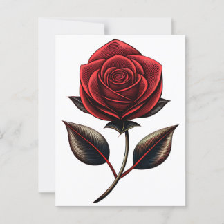 rode roos briefkaart