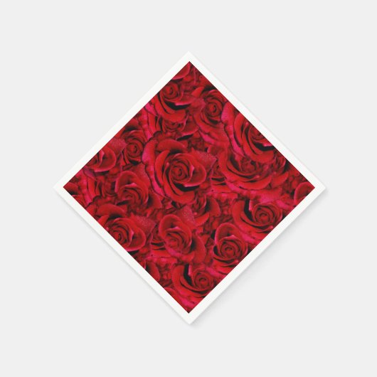 rode roos bruiloft collage servetten (Hoek)