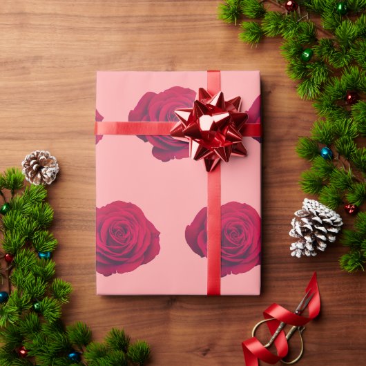Rode Roos Cadeaupapier (Feestdagen Geschenken)