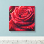 Rode roos - canvas afdruk (Insitu (Houten vloer))