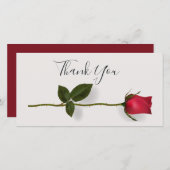 Rode roos Dank je Bedankkaart (Voorkant / Achterkant)