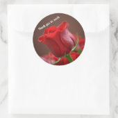 Rode roos dank je sticker (Tas)