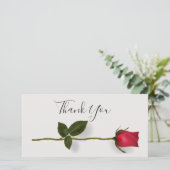 Rode roos Dank je wel Bedankkaart (Staand voorkant)