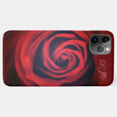 Rode roos dichtbij met monogram Case-Mate iPhone case (Achterkant (horizontaal))