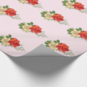 Rode Roos en Madeliefjes Cadeaupapier