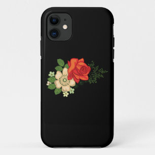 Rode Roos en Madeliefjes iPhone 11 Hoesje