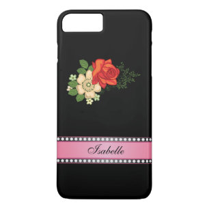 Rode Roos en Roze Madeliefjes Persoonlijke Naam iPhone 8 Plus / 7 Plus Hoesje
